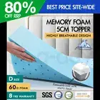 STARRY EUCALYPT Memory Foam Mattress Topper Ventilated Gel Bamboo 5cm Double