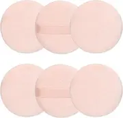 Jepeux 6 Pcs Pure Cotton Super Soft Powder Puff, Washable, 2.65 Inch Round, Pink, Powder & Foundation Makeup