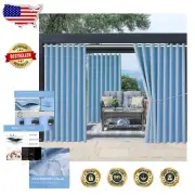 Modern Waterproof Grommet Top Outdoor Curtains - Block 85-90% Sunlight, 2 Panels