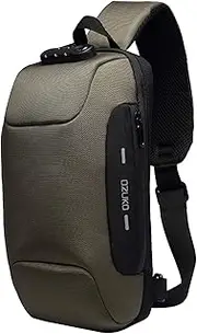 [Generic] Men Shoulder Bag Water- Ox Cloth Chest Pack Fashion Burglarproof Chest Bag Black