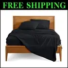 4-Piece King Size Bed Sheets - Ultra-Soft Microfiber with Deep Pockets, Black