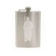 Renaissance Faire - Knight #5 Armored Lancer Siege Warrior -8 oz etched flask