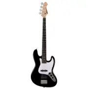 Aria STB-JB Electric Bass Guitar Black with White Pickguard