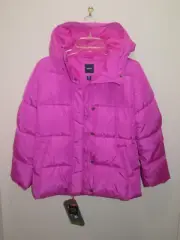 GAP KIDS PRIMALOFT GIRLS HOODED WINTER PUFFER JACKET PURPLE SIZE XXL (14-16)