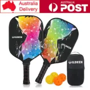 2x Carbon Fiber Pickleball Paddles Set with 4 Balls Pickleball Racket Set