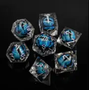Misty Mountain Gaming Legacy of Blue Eyes Liquid Core Dice Set - Silver