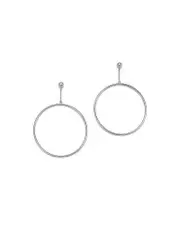 Bloomingdale's Fine Collection Sterling Silver Chain & Hoop Drop Earrings