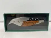 Kikkerland Bird Corkscrew Rosewood Stainless Steel Quirky Kitchen Bottle Opener