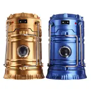 New Solar Camping Lantern Lamp Portable Outdoor Rechargeable LED Tent Hiking (Flashlight Accessories) 32 GOLD