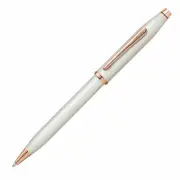 Cross Century II Ballpoint Pen - Pearlescent White Lacquer with Rose Gold Trim