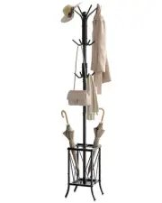 Coat Rack Freestanding, Coat Tree with Umbrella Holder, Entryway Hanger Stand...