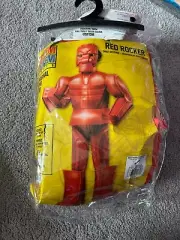 Rock Em Sock Em Fighting Robots Red Rocker KIDS M Child Costume cosplay boxing*