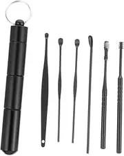6Pcs Portable Ear Wax Removal Kit Stainless Steel Cleansing Tools for Adults Safe Rustproof Ear Wax Cleaning with Various Shapes for Family Use