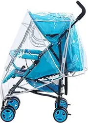 Rmeet Rain Cover for Pushchair,Universal Stroller Buggy Pram Rain Cover with Window and Double Zip Full Front Opening Raincover Transparent EVA Rain Covers for Fit Most Strollers
