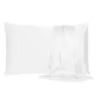 White Dreamy Set Of 2 Silky Satin Standard Pillowcases