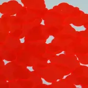 Cloud Vinyl Shape 1.5" Red Go Go Fluorescent Edge Glow