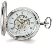 Charles Hubert Chrome-Finish Skeleton Dial Pocket Watch