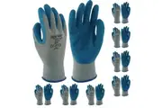 8 Pair Safetyware Gripper Cut Oil Resistant Proof Safety Work Gloves Rubber Palm Coated Bulk for Gardening Mechanic Construction General Purpose