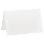Blank Greeting Card,100Pcs Decor Foldable Blank Card,Silver Tone Point White