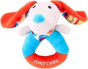 LRXIYODE 1pc Plush Educational Grip for Boy Girl Early Development Hand Grip Soft and Cute Plush Rattle Orange for Hand Eye Coordination and Sensory Play