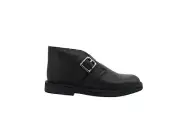 [10527] Clarks Desert Boot Boys Junior Kids Black Buckle Leather Wide