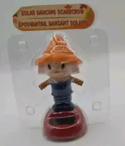 Solar Powered Dancer Thanksgiving Fall Scarecrow Bobble Head Sun Catcher 20z