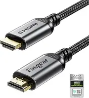 HDMI 2.1 Cable 2m 8K HDMI Cord Certified 48Gbps Ultra High Speed HDMI Cable Braided Nylon 8K@60Hz 4K@120Hz HDCP 2.3 Support eARC HDR10 3D Dolby Compatible for X-Box One/PS5/A-pple TV（Black）