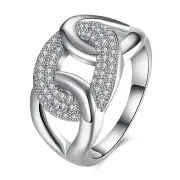 Zircon Across Platinum Gift Party Wedding Finger Rings