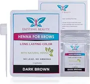 (Dark Brown) - Existing Beauty Dark Brown Eyebrow Henna for Eyebrow Colour- Professional Henna Brow Tint Kit Including Use Instructions and Mixing Bowl 3x 1g Packets Brow Dye