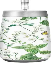 Stainless Steel Outdoor Ashtray with Lid for Home Office Tabletop Outdoor Rustic Mint Butterflies White Cute Non-slip Cigar Cigarettes Ashtray Holder for Home Office Decor