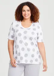 [TS] Taking Shape Bamboo Martha Spot Top Size 10 in Print - Plus Size Women's Clothing Print