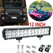 12inch LED Work Light Bar Flood Lamp Offroad Driving For Truck SUV ATV Jeep UTV