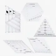 QuiltMaster 5-Piece Patchwork Ruler Set - Perfect for DIY Quilting, Sewing, and