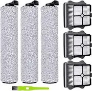 6 piece accessory set for Tineco iFloor3 / Floor One S3 wet and dry vacuum cleaner replacement parts. Includes 2 brush rolls, 3 HEPA filters
