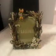 Z Galleries Ornate Enamel Lizard And Dragonfly Rhinestone Frame 3.5” X 5” New