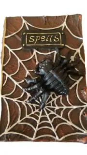 Halloween Witches Spell Book w/ Giant Spider Light Up Eyes
