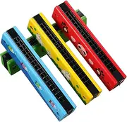 ibasenice 4pcs Wooden Harmonicas Set Beginner Musical Instruments for Creative Wooden Mouth Organ for Early Education Develops Patience and Focus Young Learners