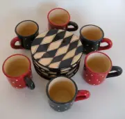 Set of 6, Demitasse/Espresso cups & saucers (L11)