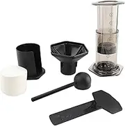 French Press Portable Coffee Maker for Travel & Camping, Manual Espresso Machine with Filter Paper, 3 in 1 Brew Method Combines French Press, Pourover, Espresso