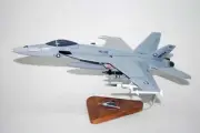 VFA-136 Knighthawks (2006) F/A-18E Model, Navy, 1/40th (18") Scale, Mahogany