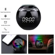 Digital LED Alarm Clock Round Bedside Night Light TF Bluetooth Speaker