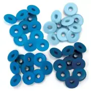 We R Memory Keepers Blue Wide Eyelets 40pc