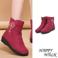 在飛比找ETMall東森購物網優惠-【HAPPY WALK】雪靴 防水雪靴/輕量時尚吊墜扣飾雙層