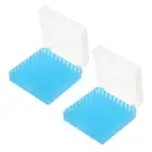 100 Well Centrifuge Tube Freezer Storage Box, 2 Pcs PP Cryogenic Holder, Blue