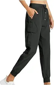 [lcziwo] Cargo Pants for Women Lightweight Quick Dry Hiking Workout Casual Outdoor Joggers with Pockets