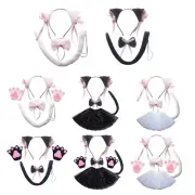 Anime Show Cats Girl Costume Plush Ear Headbands/Tail Women Bachelorette Costume