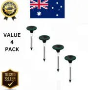 4X Solar Led Snake Repeller Pulse Plus Ultrasonic Pest Rodent Repellent Mice Rat