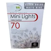 Home For The Holiday Basics Series 70 Mini String Lights Clear Bulb White Wire