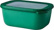 [Mepal] Multi Bowl Cirqula Rectangular - Storage Container with Lid - Suitable as Airtight Storage Box for the Fridge, Microwave Tableware & as Food Storage Containers - 1500 ml - Vivid Green