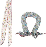 Happyyami 2Pcs Dog Cooling Scarves Washable Neck Wraps for Pets Long Summer Cooling Bandanas for Walking Jogging and Outdoor Activities and Floral Patterns
